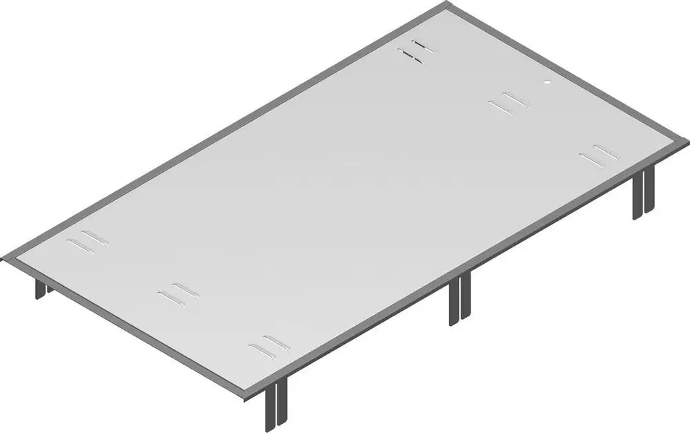 BOSCH Rahmen Kit mit flacher Oberfläche und mehreren Stützen. Das Design zeigt eine einfache, funktionale Struktur ohne weitere Details.